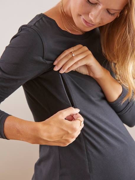 Robe tube en maille grossesse et allaitement Noir 4 - vertbaudet enfant 
