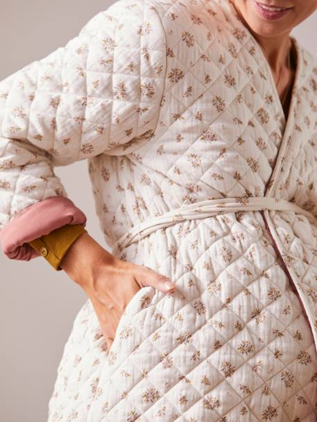 Veste matelassée gaze de coton grossesse et allaitement Rose imprimé 4 - vertbaudet enfant 