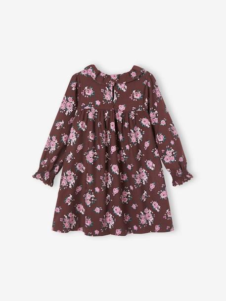 Robe à collerette imprimée fleurs fille dark prune imprimé 4 - vertbaudet enfant 