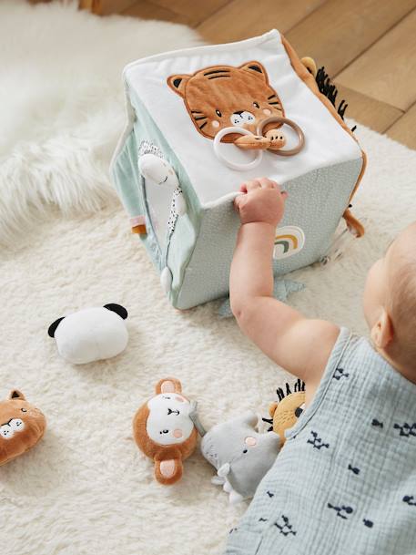 Grand cube d'activités en tissu TANZANIE multicolore 1 - vertbaudet enfant 