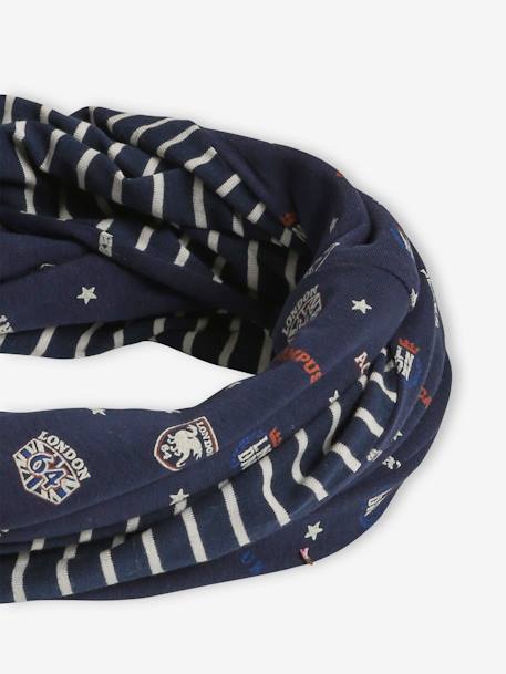 Snood réversible garçon rayé/écussons marine 3 - vertbaudet enfant 