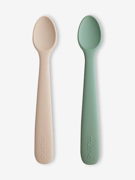 Lot de 2 cuillères 1er âge en silicone beige + rose blush+beige + vert 5 - vertbaudet enfant 