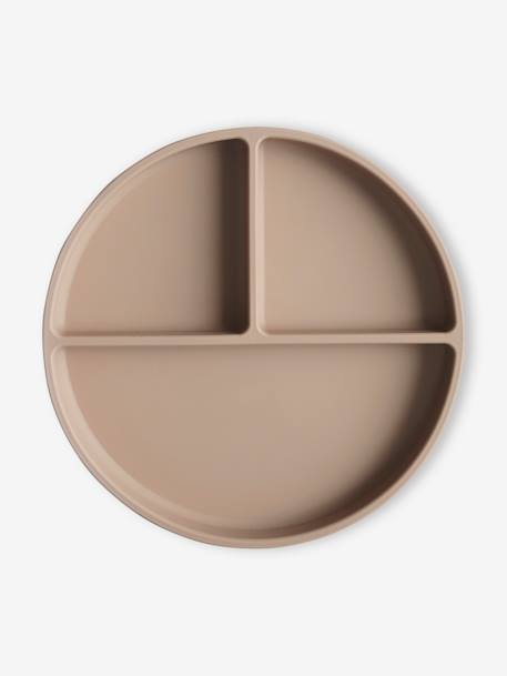 Assiette compartimentée en silicone beige+rose blush 3 - vertbaudet enfant 