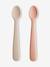 Lot de 2 cuillères 1er âge en silicone beige + rose blush+beige + vert 2 - vertbaudet enfant 