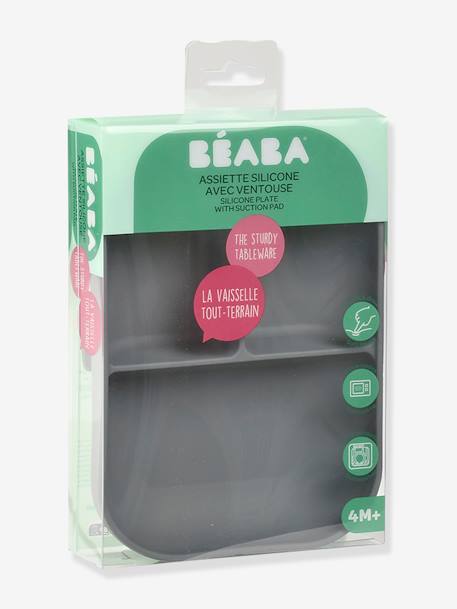 Assiette compartimentée BEABA mineral+sage green 2 - vertbaudet enfant 