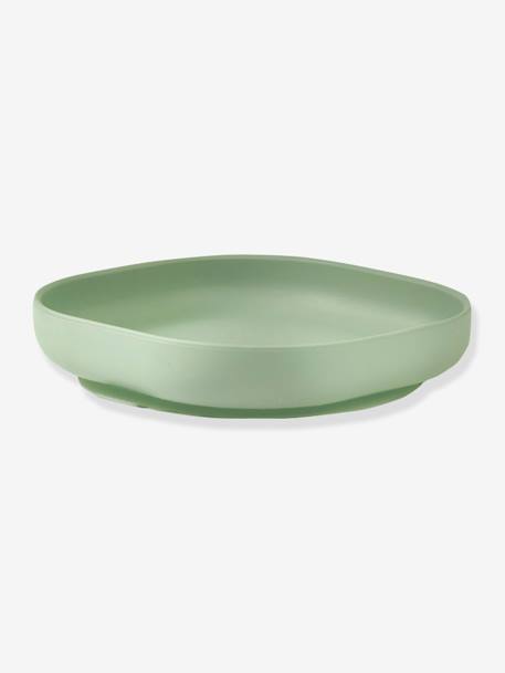 Assiette silicone avec ventouse bleu+rose+vert 14 - vertbaudet enfant 