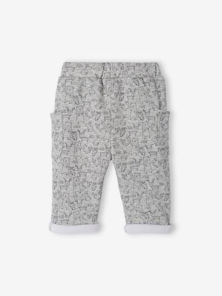 Pantalon molleton bébé imprimé gris chiné imprimé+marine imprimé 2 - vertbaudet enfant 