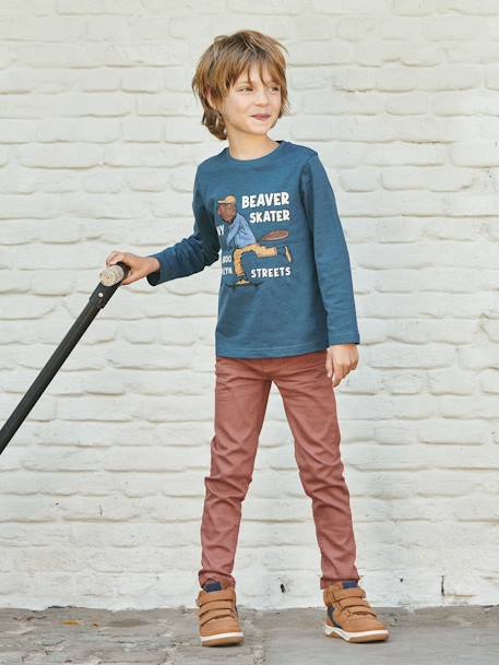 T-shirt fun motif animal crayonné garçon BLEU CANARD+gris Chiné MOYEN 6 - vertbaudet enfant 