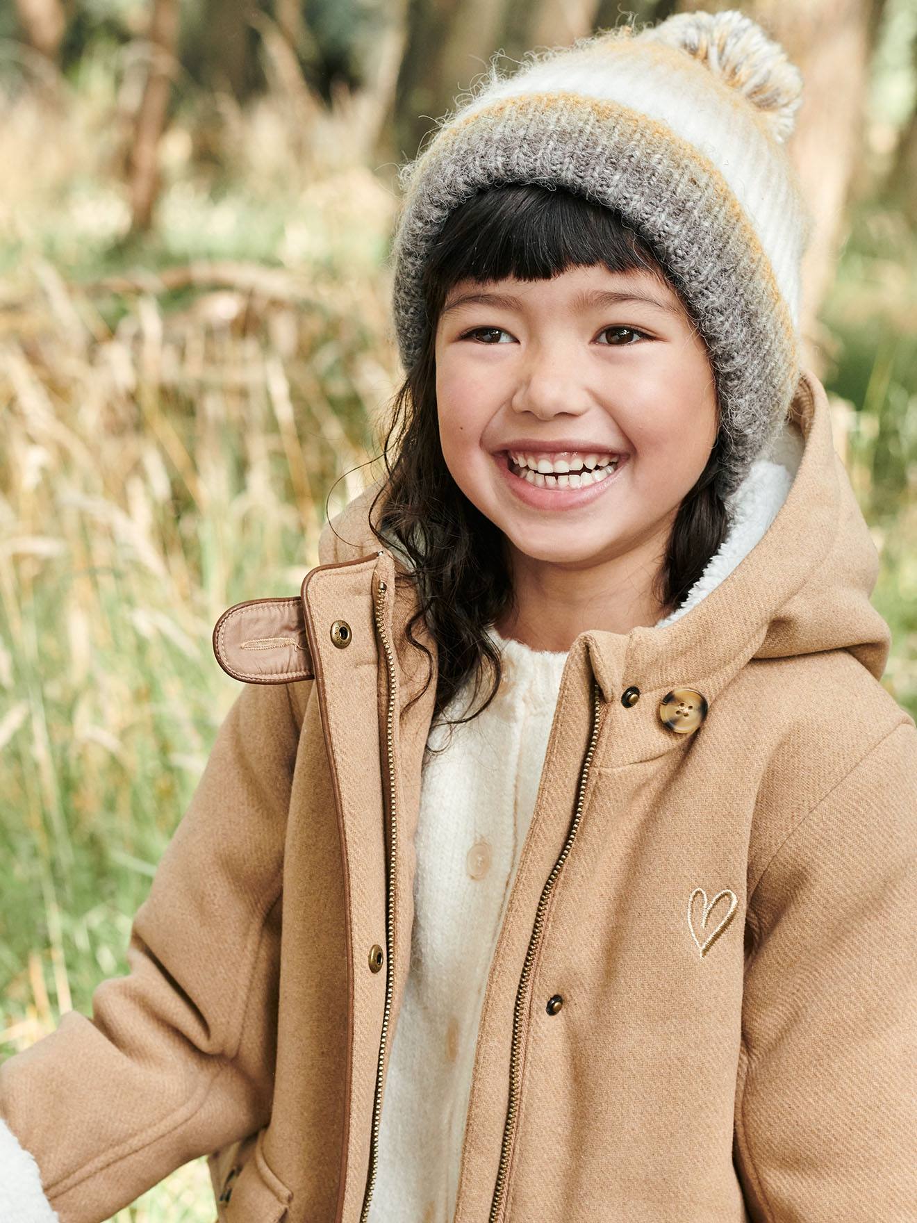 Manteau D'hiver Parka Long Pour Enfant – Rembourrage Synthétique, Capuche Fourrure, Coupe-vent, Tailles 2-12 Ans