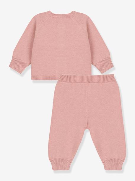 Ensemble 2 pièces bébé en tricot laine et coton rose 2 - vertbaudet enfant 