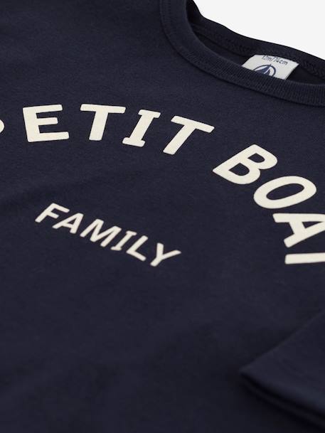 T-shirt manches longues bébé en coton bio PETIT BATEAU marine 2 - vertbaudet enfant 