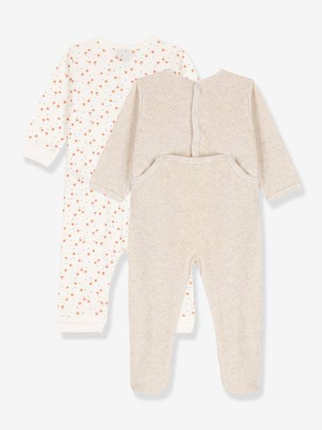 Lot de 2 pyjamas dors-bien bébé en coton bio PETIT BATEAU beige 2 - vertbaudet enfant 