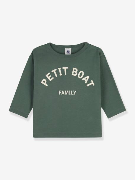 T-shirt manches longues bébé en coton bio PETIT BATEAU vert 1 - vertbaudet enfant 