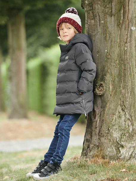 Baskets montantes cuir garçon noir 6 - vertbaudet enfant 