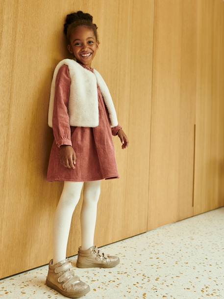 Gilet sans manches fille fausse fourrure BLANC CLAIR UNI+marron imprimé 4 - vertbaudet enfant 