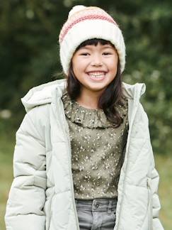 -Doudoune longue à capuche fille doublée sherpa