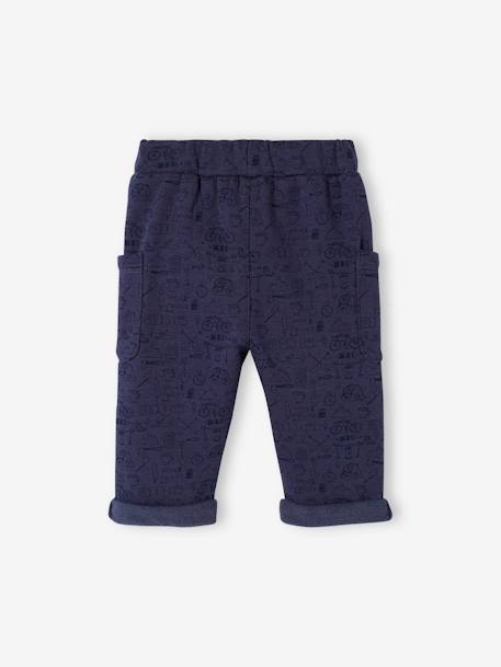 Pantalon molleton bébé imprimé gris chiné imprimé+marine imprimé 6 - vertbaudet enfant 