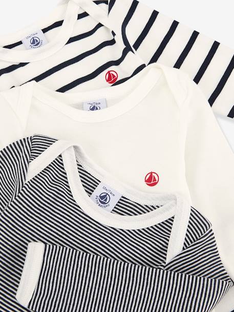 Lot de 3 bodies manches longues blanc+lot blanc 3 - vertbaudet enfant 