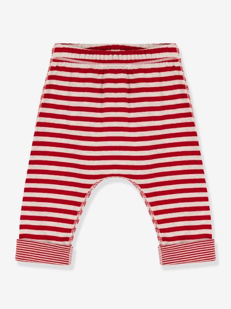 Pantalon bébé rayé en tubique - PETIT BATEAU rouge 4 - vertbaudet enfant 