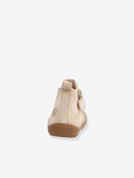Chelsea boots bébé Sally 1ers pas marron+or 9 - vertbaudet enfant 