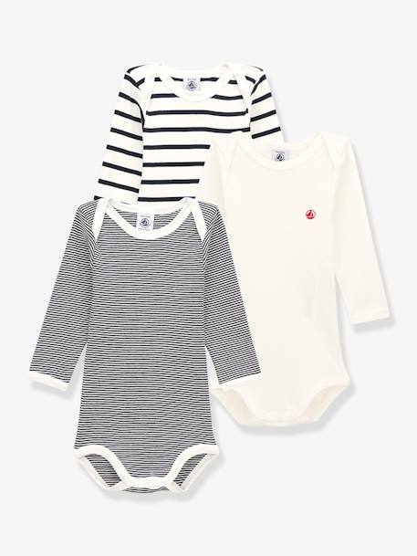 Lot de 3 bodies manches longues blanc+lot blanc 1 - vertbaudet enfant 