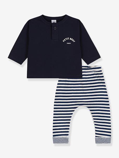 Ensemble cadeau bébé : tee-shirt et pantalon - PETIT BATEAU marine 4 - vertbaudet enfant 