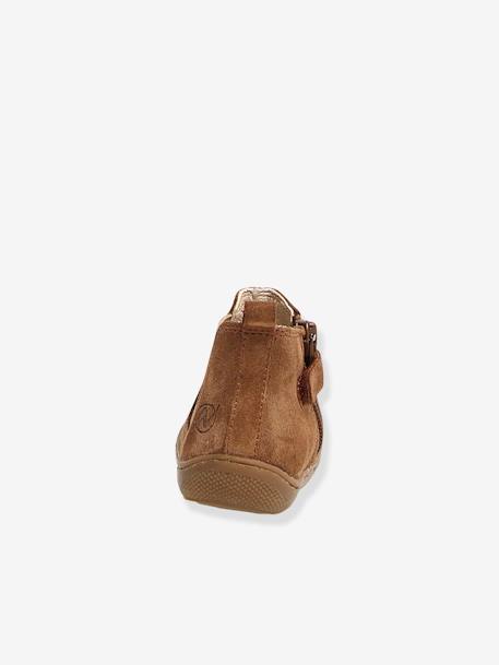 Chelsea boots bébé Sally 1ers pas marron+or 4 - vertbaudet enfant 