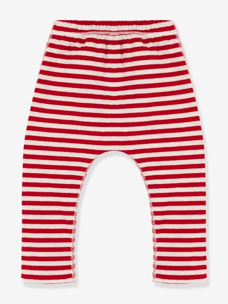 Pantalon bébé rayé en tubique - PETIT BATEAU rouge 2 - vertbaudet enfant 