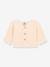 Cardigan bébé tricot point mousse en coton bio PETIT BATEAU blanc+rose 1 - vertbaudet enfant 