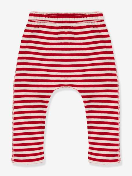 Pantalon bébé rayé en tubique - PETIT BATEAU rouge 1 - vertbaudet enfant 