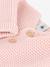 Cardigan bébé tricot point mousse en coton bio PETIT BATEAU blanc+rose 7 - vertbaudet enfant 