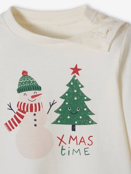 T-shirt de fête bébé Christmas time écru 2 - vertbaudet enfant 