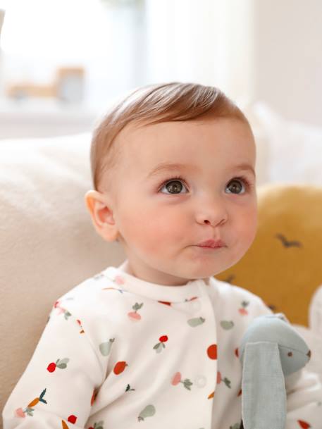Dors-bien bébé en interlock 'légumes' Blanc AOP légumes 2 - vertbaudet enfant 