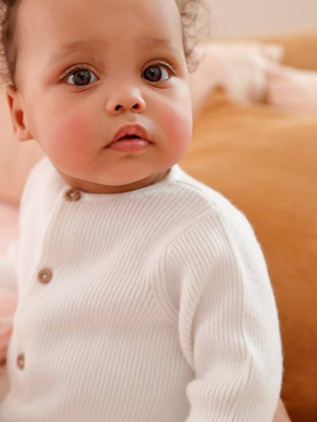 Ensemble bébé mixte gilet pantalon en tricot blanc+gris clair chiné+vert d'eau+vert sauge 8 - vertbaudet enfant 