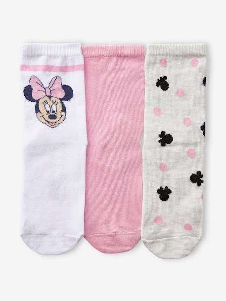 Lot de 3 paires de chaussettes Disney® Minnie Rose, blanc, gris chiné 2 - vertbaudet enfant 