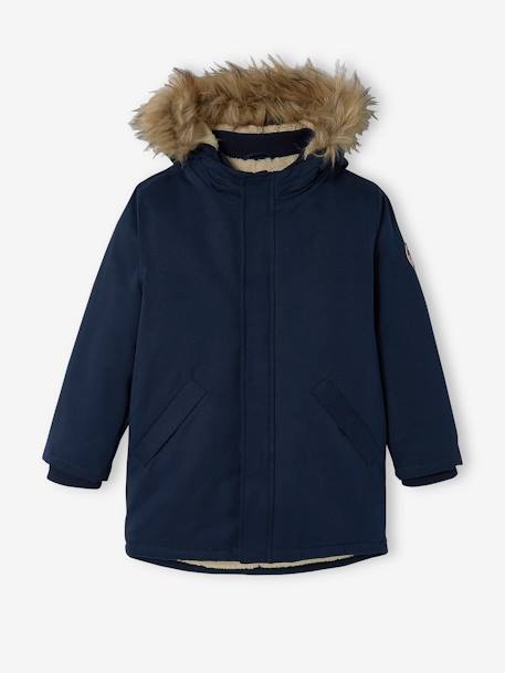 Garçon-Manteau, veste-Manteau, parka-Parka à capuche doublée sherpa garçon