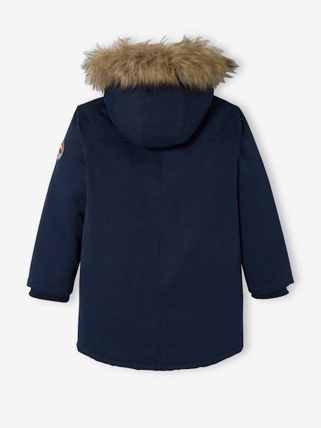 Parka à capuche doublée sherpa garçon navy+NOISETTE+VERT DE GRIS 3 - vertbaudet enfant 