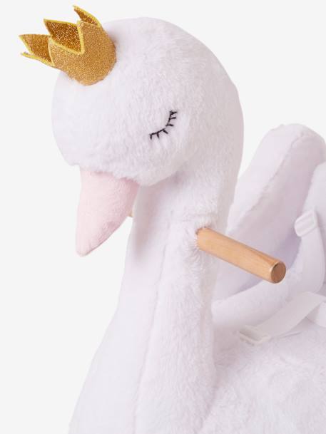 Bascule Cygne HOMCOM Avec Musique - Jouet D'Éveil Enfant 18+ Mois, Blanc Et Rose