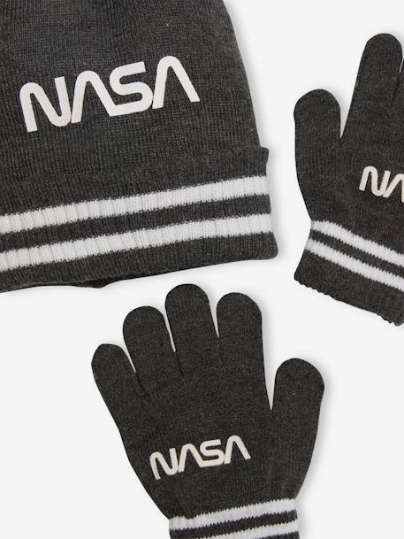 Ensemble garçon NASA® bonnet + gants Gris anthracite 2 - vertbaudet enfant 