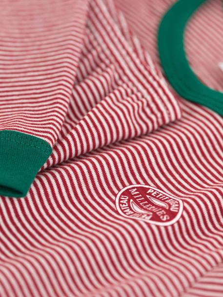 Pyjama milleraies en coton bio PETIT BATEAU rouge 3 - vertbaudet enfant 