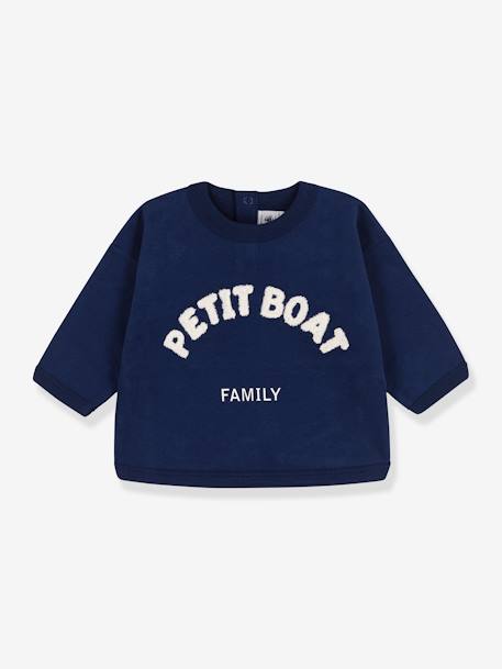 Sweatshirt bébé en coton bio PETIT BATEAU bleu 1 - vertbaudet enfant 