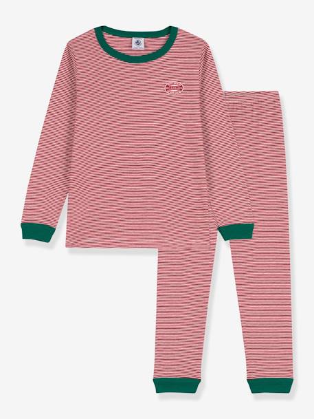 Pyjama milleraies en coton bio PETIT BATEAU rouge 1 - vertbaudet enfant 