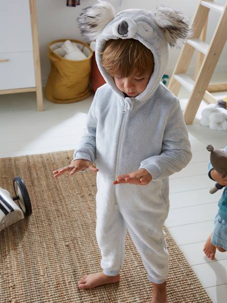 Surpyjama koala en velours enfant gris clair chiné 6 - vertbaudet enfant 