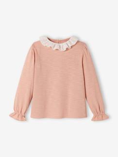 Fille-T-shirt fille col en broderie anglaise