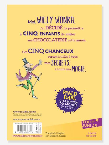 Charlie et la chocolaterie - GALLIMARD JEUNESSE jaune 2 - vertbaudet enfant 