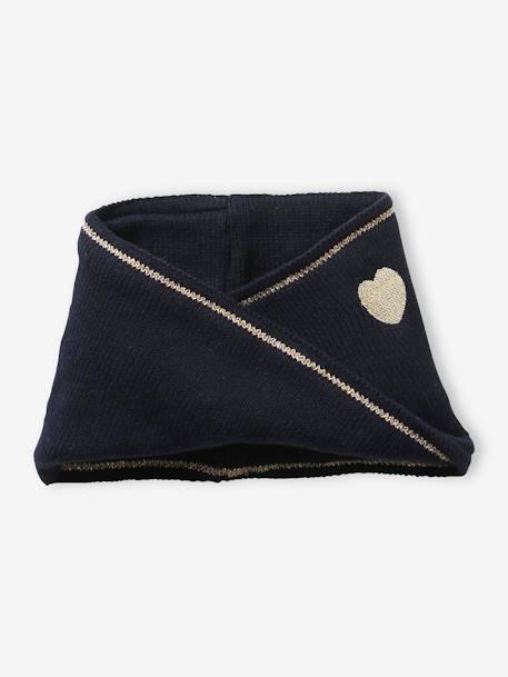 Ensemble en maille jacquard bonnet + snood + moufles bébé fille marine 2 - vertbaudet enfant 