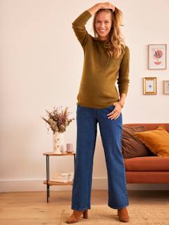 Vêtements de grossesse-Pantalon-Jean Wide Leg de grossesse entrejambe 78 cm