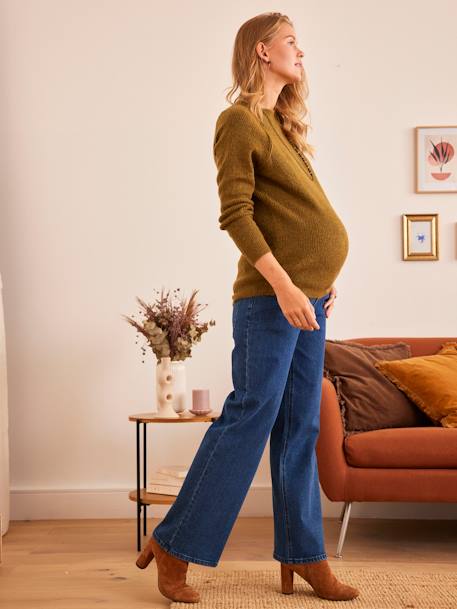 Jean Wide Leg de grossesse entrejambe 78 cm Bleu denim 3 - vertbaudet enfant 
