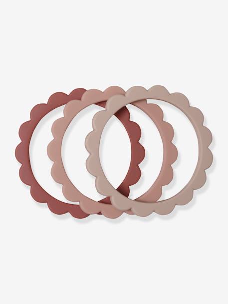 Lot de 3 bracelets de dentition Fleur - rose+vert 1 - vertbaudet enfant 