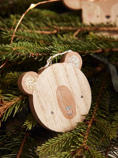 Lot de 6 boules plates de Noël en bois Naturel 3 - vertbaudet enfant 